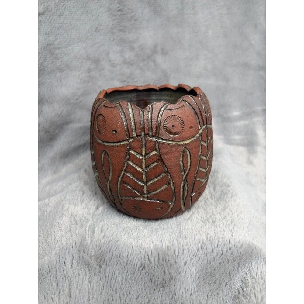 Vintage Marajoara Pottery Face Head Vessel Brazilian Amazonian Terracotta